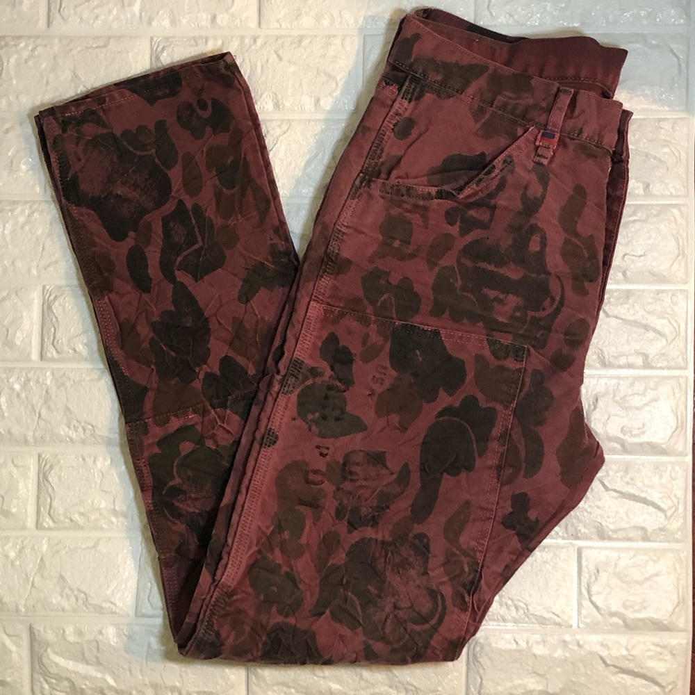 DR COLLECTORS camo red printed jeans